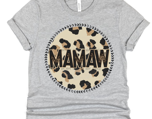 Mamaw Leopard circle- DTF