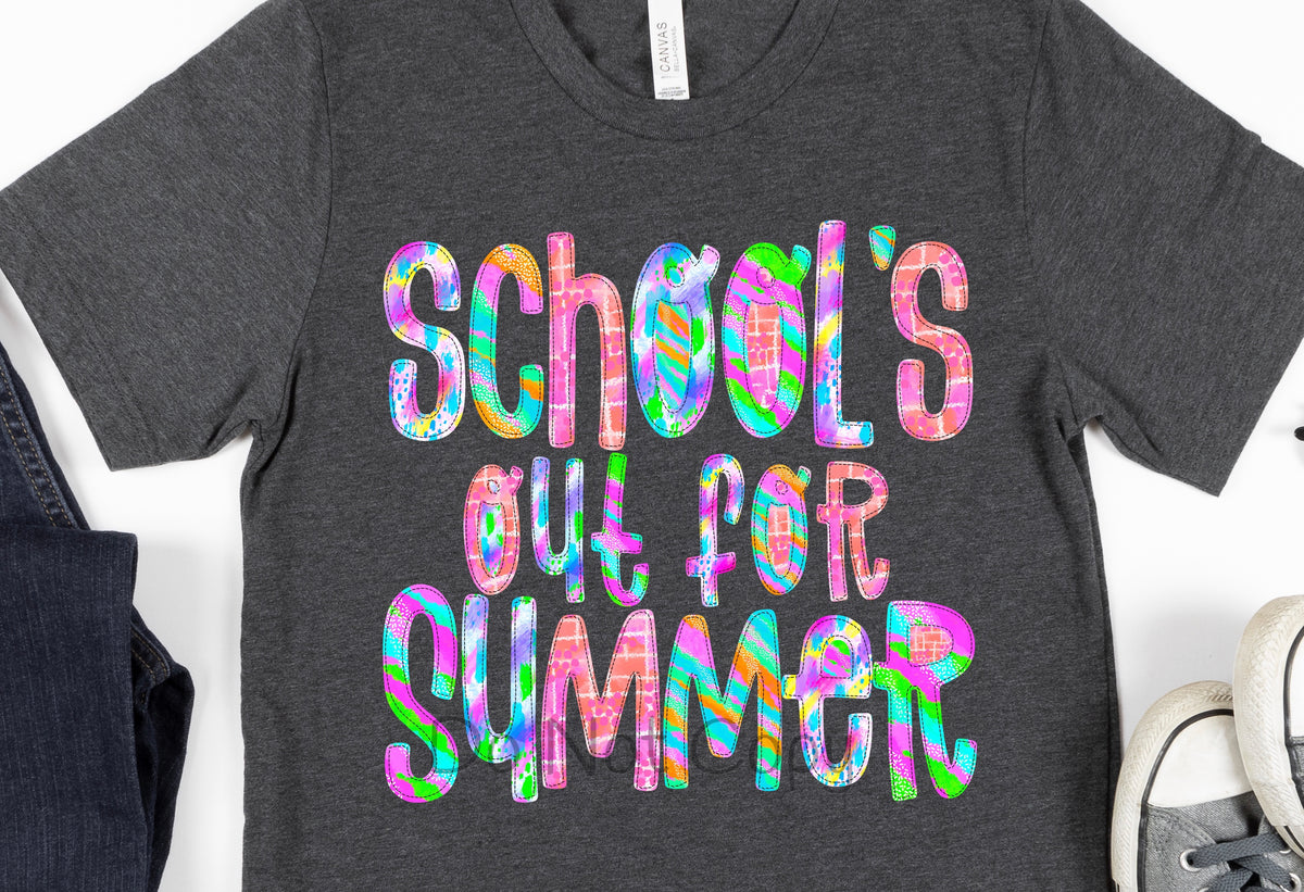 Schools out for summer tie dye-DTF