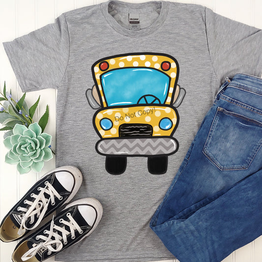 Polka dot bus  -DTF