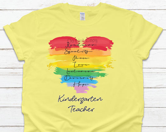 Kindness equality peace kindergarten teacher-DTF