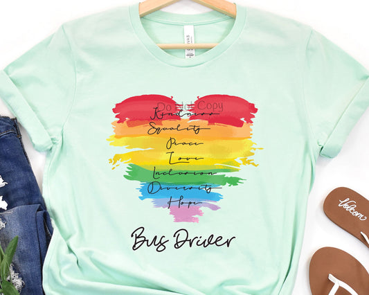 Kindness equality peace bus driver-DTF