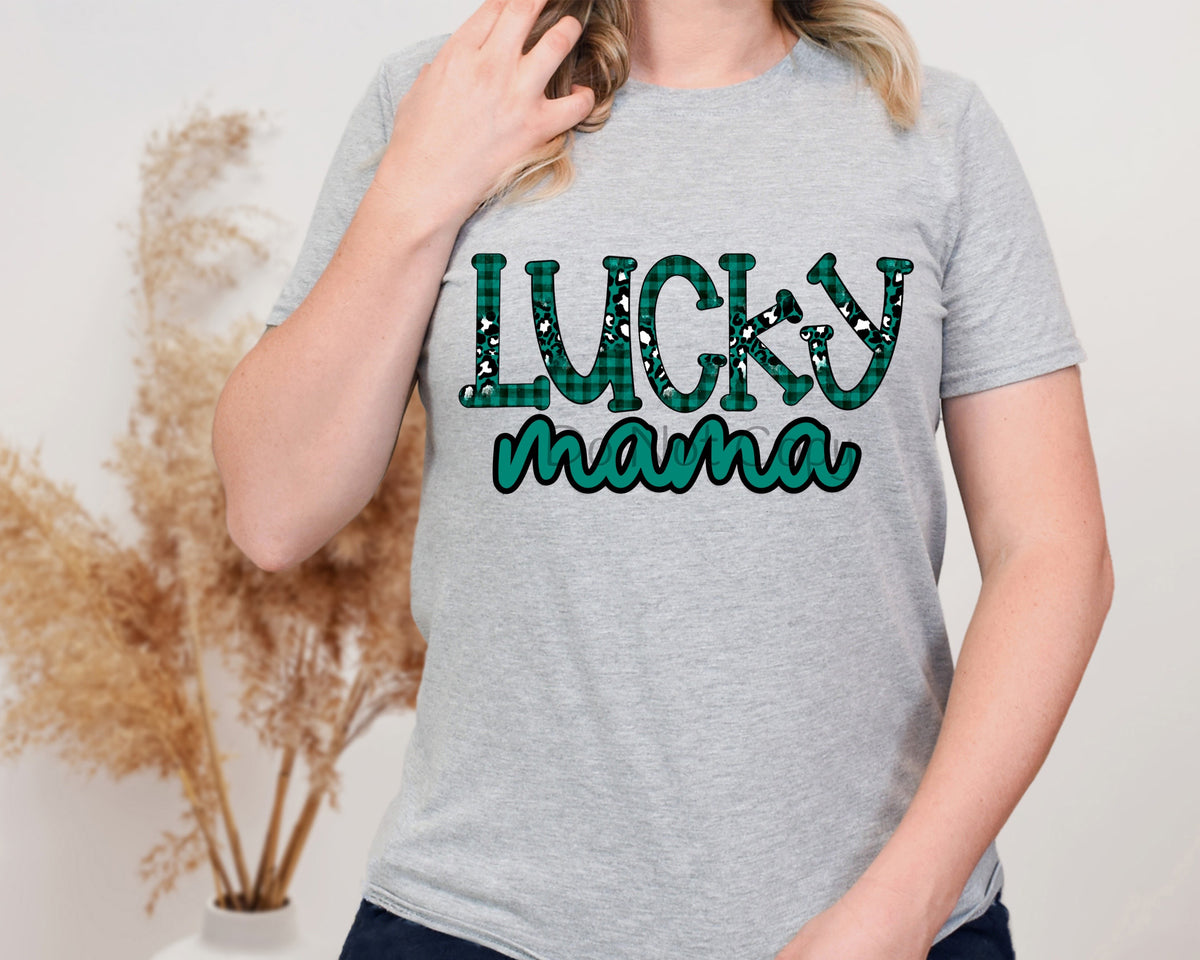 Lucky cow print check mama-DTF