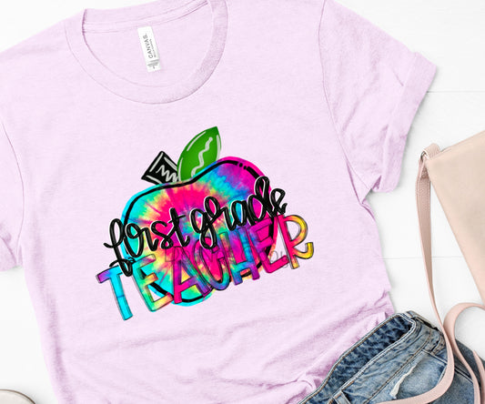 First grade teacher tie dye-DTF