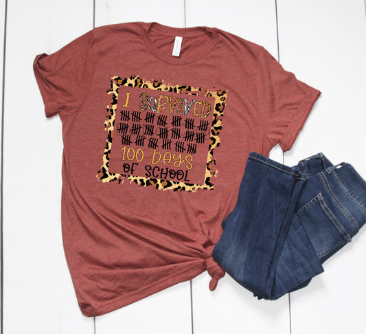 I survived 100 days cheetah frame-DTF