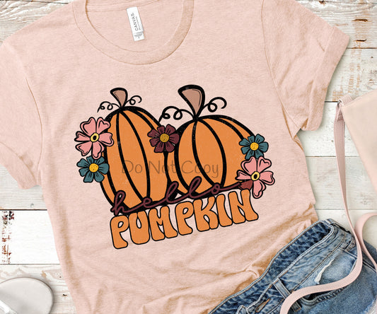 Hello pumpkin flowers-DTF