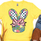 Back of bunny head navy flowers-DTF
