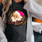 Merry Christmas Santa pink hat leopard-DTF