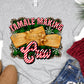 Tamale making crew letters red and white-DTF