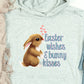 Easter wishes bunny kisses with bunny-DTF