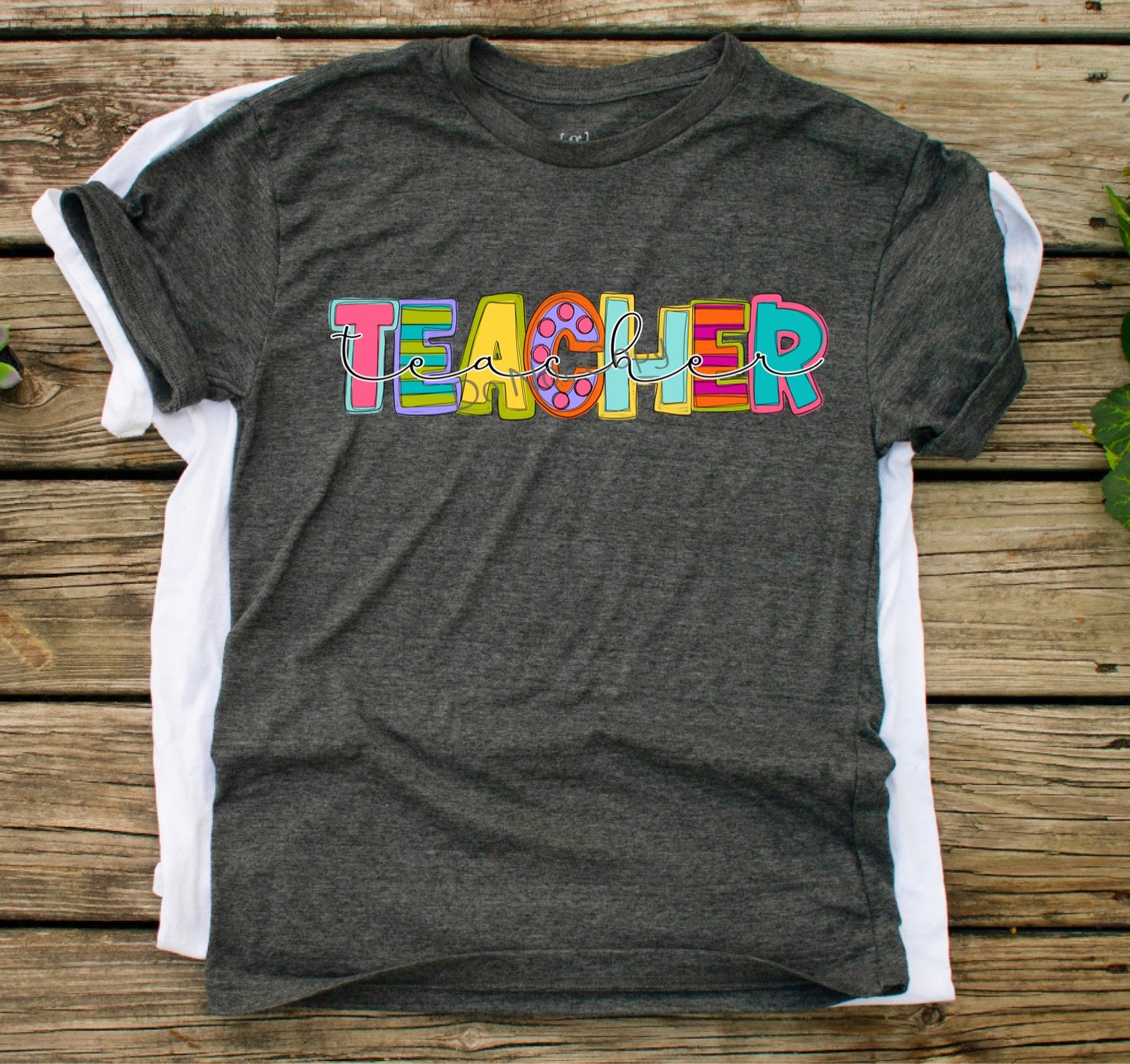 Teacher funky letters - DTF