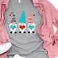 3 gnomes black red white stripe turquoise-DTF