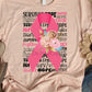 Pink ribbon flowers words behind-DTF