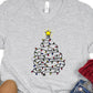 Christmas tree made out of lights-DTF