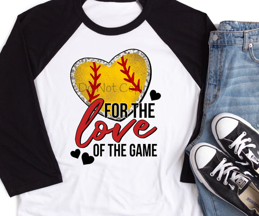 For the love of the game softball-DTF