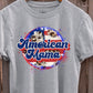 American mama retro flag circle-DTF