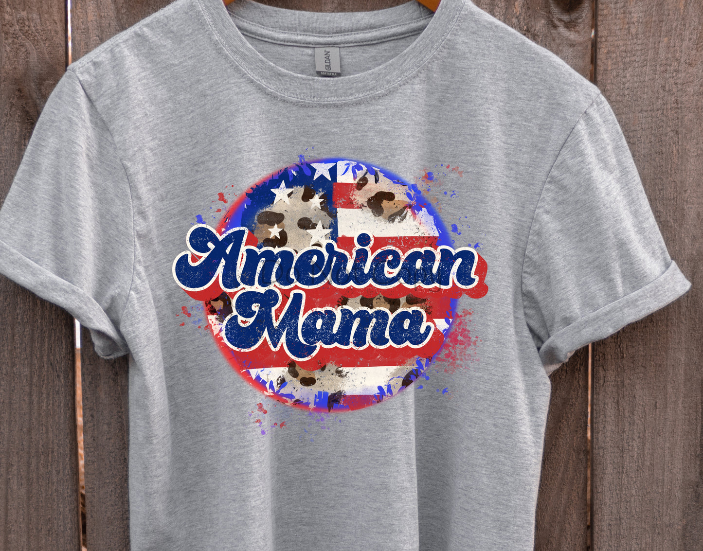 American mama retro flag circle-DTF