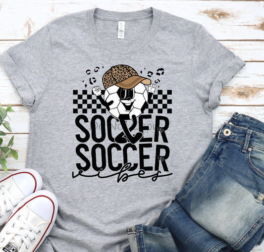 Soccer soccer vibes leopard cap-DTF
