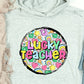 Lucky teacher charms circle-DTF