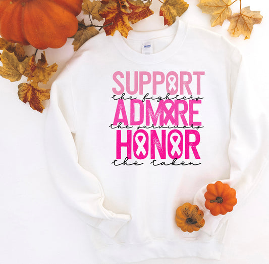 Support admire honor breast cancer awareness  -DTF