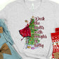 Deck the halls lady on ladder-DTF