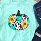 Cow print sunflower pumpkin-DTF
