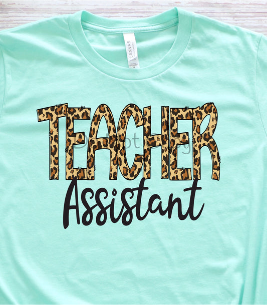 Teacher assistant leopard -DTF