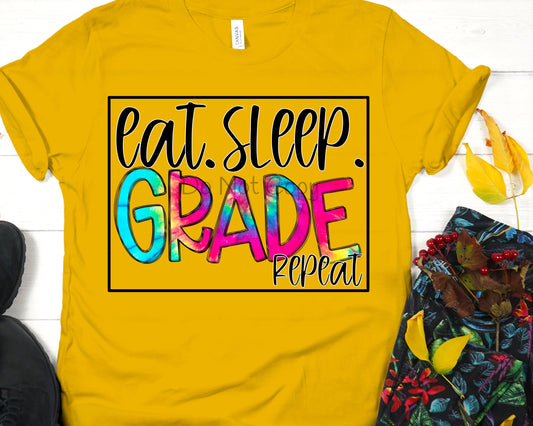 Eat sleep grade repeat-DTF