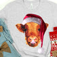 Christmas highland cow-DTF