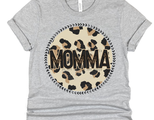 Momma leopard circle- DTF