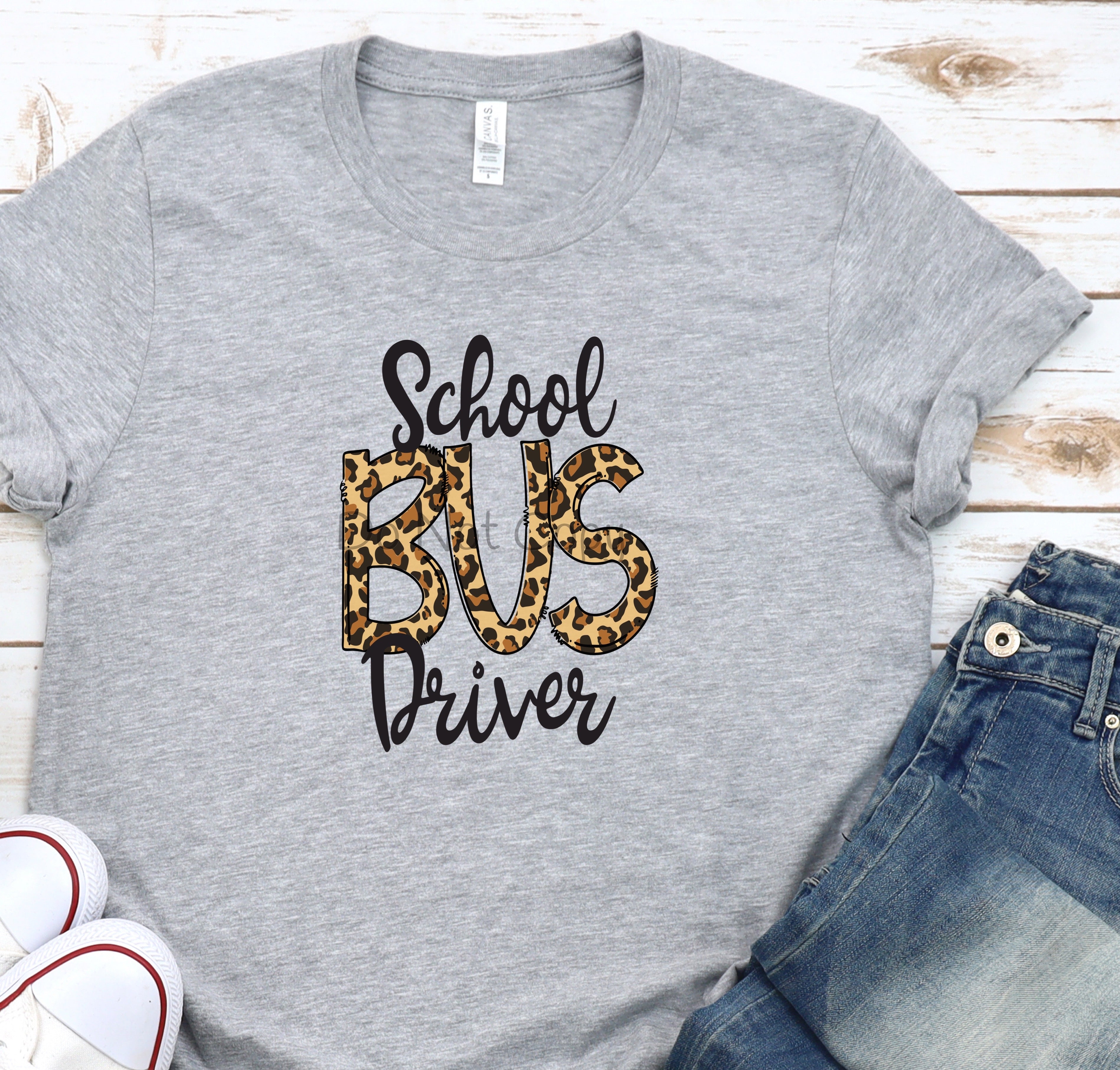 School bus driver leopard-DTF – ABIDesignstore