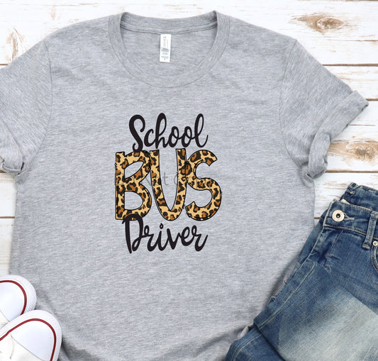 School bus driver leopard-DTF