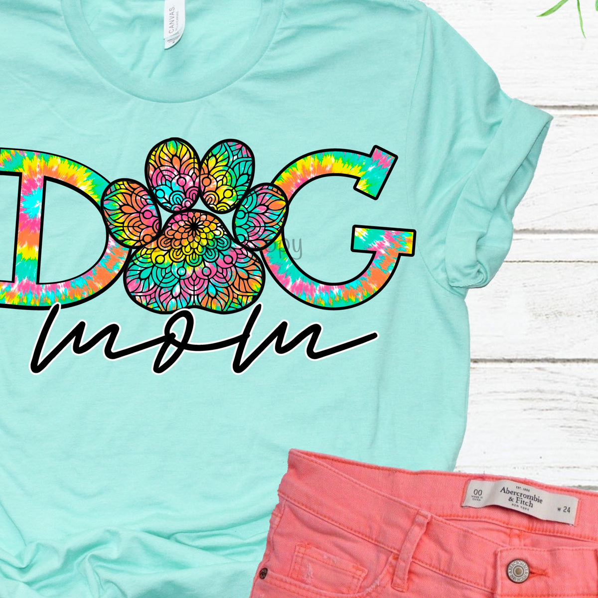 Dog mom tie dye- DTF