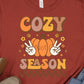 Cozy season pumpkin hand peace signs-DTF