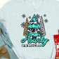 Howdy Christmas turquoise trees-DTF