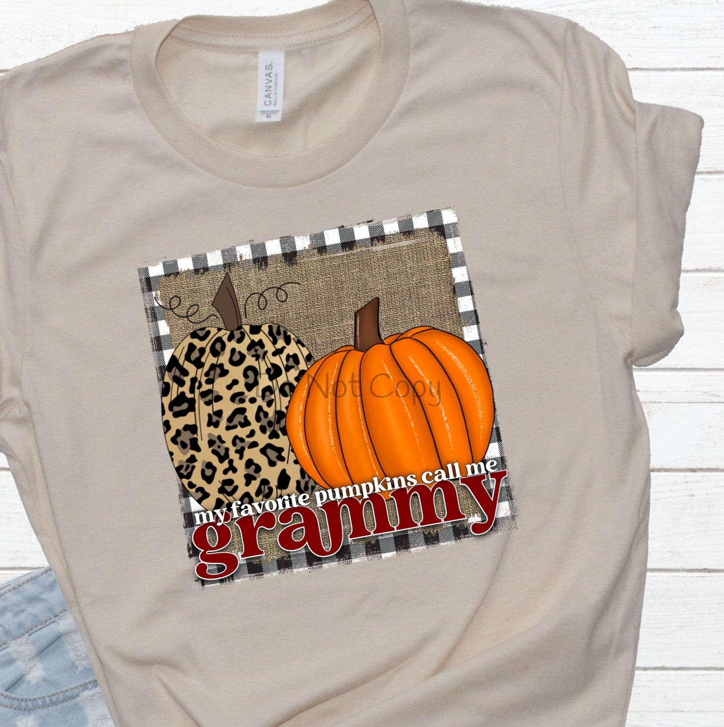 My favorite pumpkins call me Grammy leopard pumpkin frame -DTF