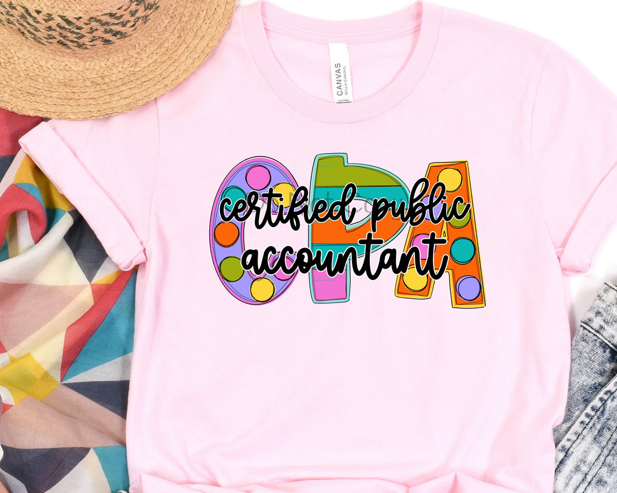 Funky block occupation certified public accountant-DTF
