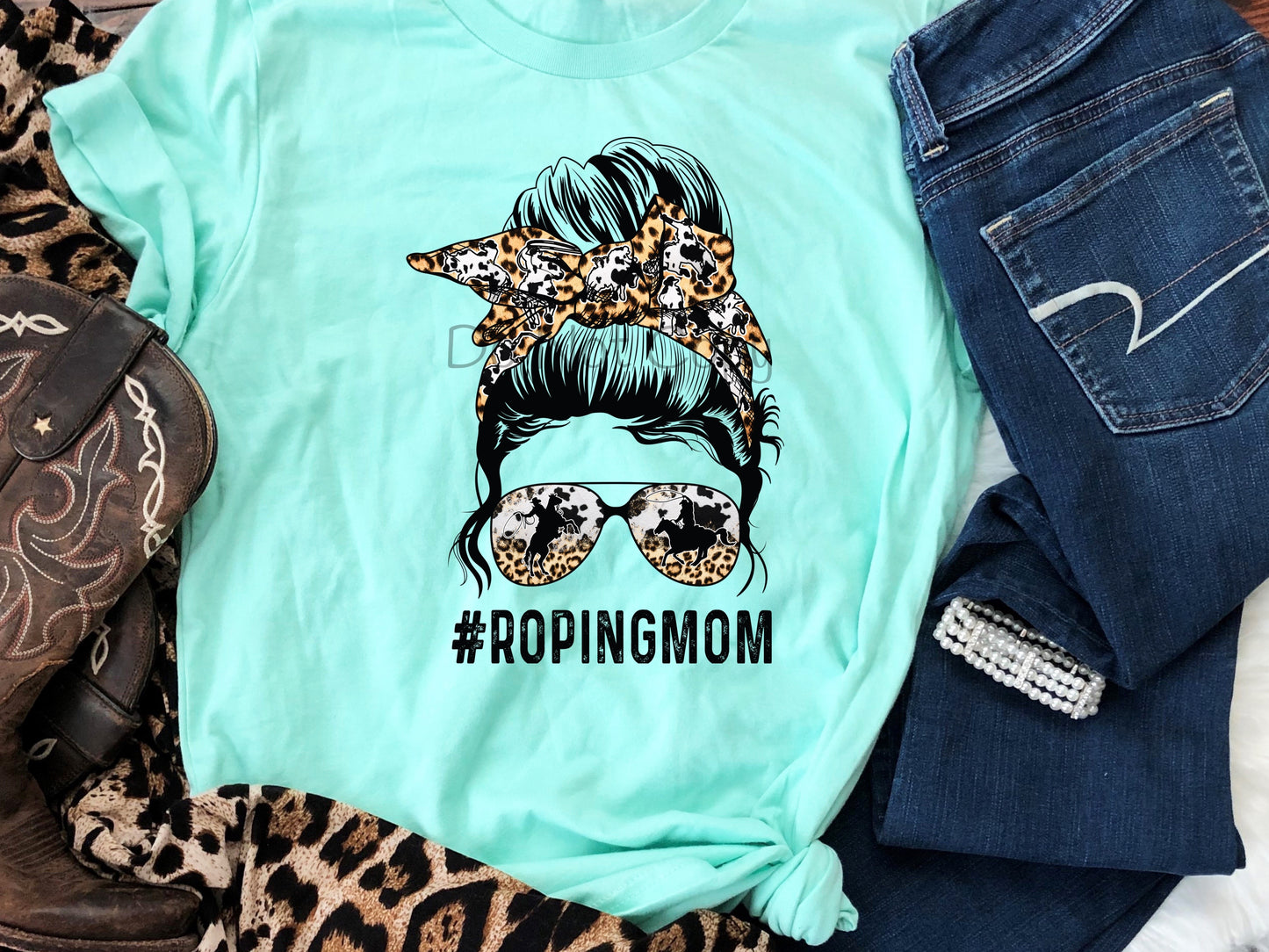 Messy bun Roping mom-DTF