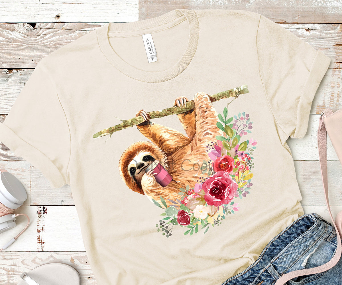Sloth coffee cup-DTF