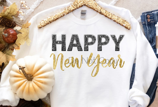 Happy new year glitter-DTF