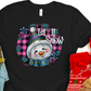 Let it snow snowman pink circle -DTF
