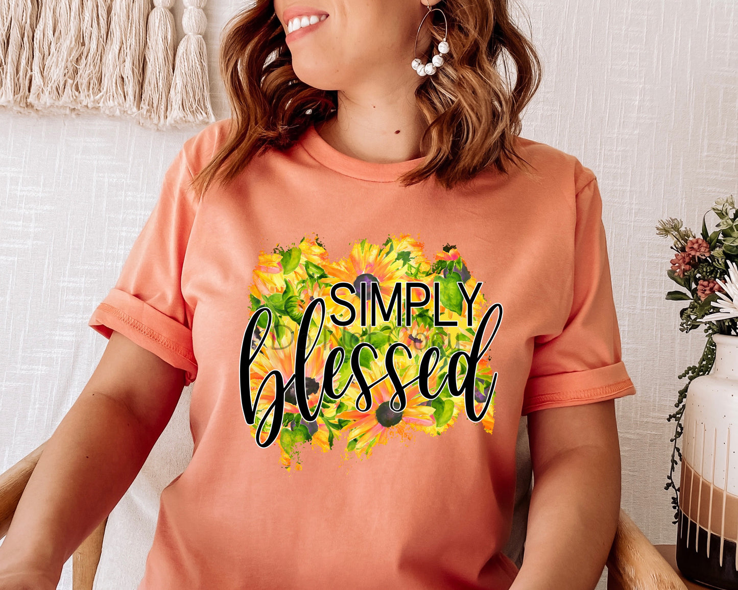 Simply blessed floral background-DTF