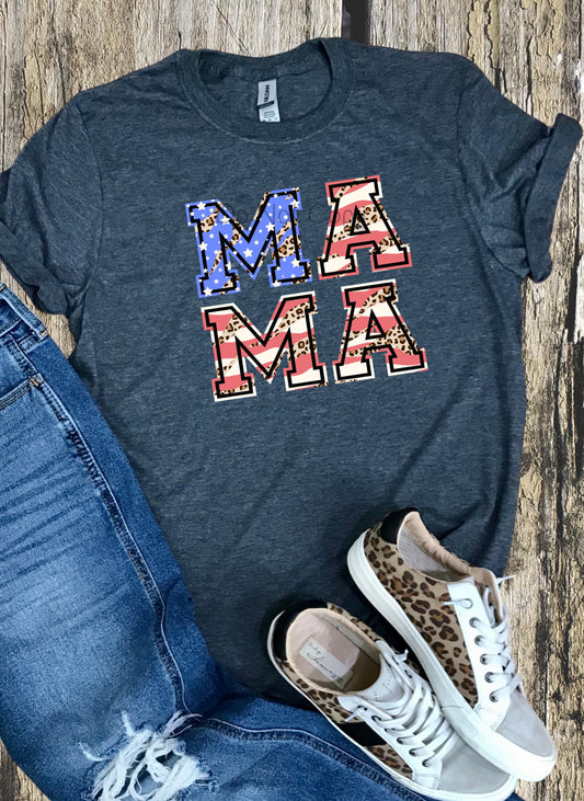 Mama stacked patriotic leopard-DTF