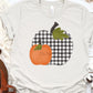 Black white plaid and orange pumpkins-DTF