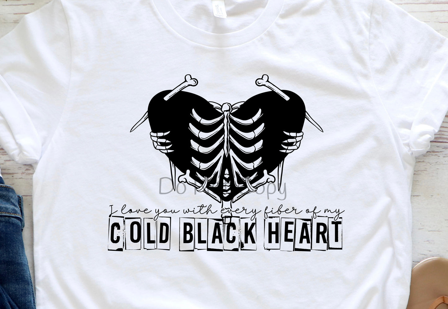 Cold black heart-DTF