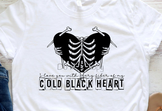 Cold black heart-DTF