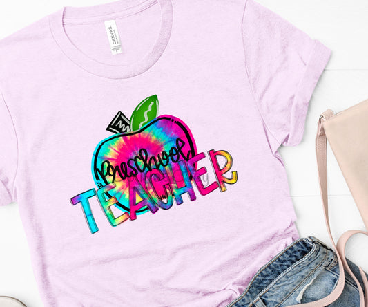 Preschool teacher tie dye-DTF