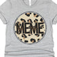 Meme leopard circle- DTF