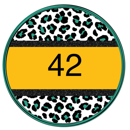 Multi colored leopard circle custom-DTF