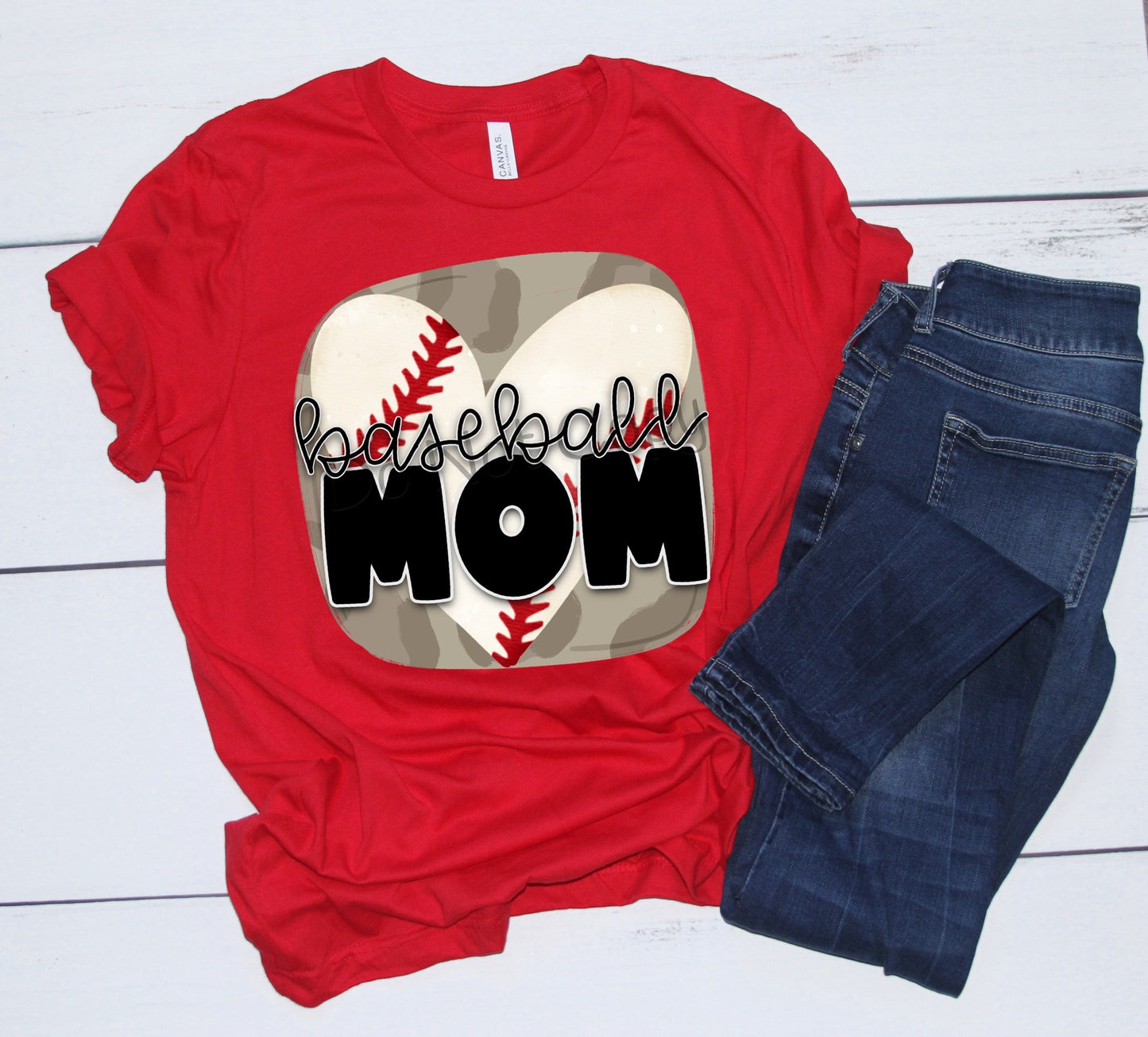 Baseball mom heart-DTF