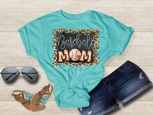 Baseball mom leopard frame-DTF